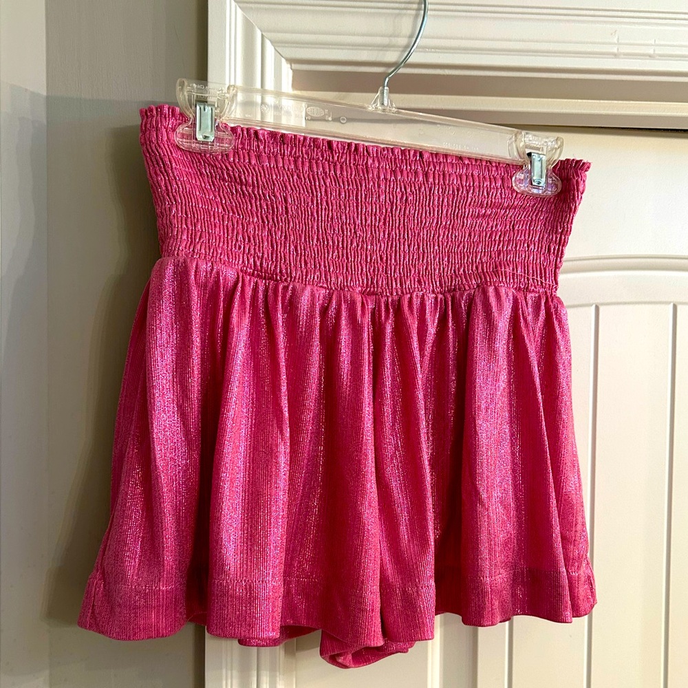 Pink Smocked Waist swing Skirt brand TCEC size medium